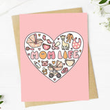 "Mom Life" Heart Modern Mother's Day Card