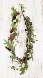 Garland-Red Berry Pinecone